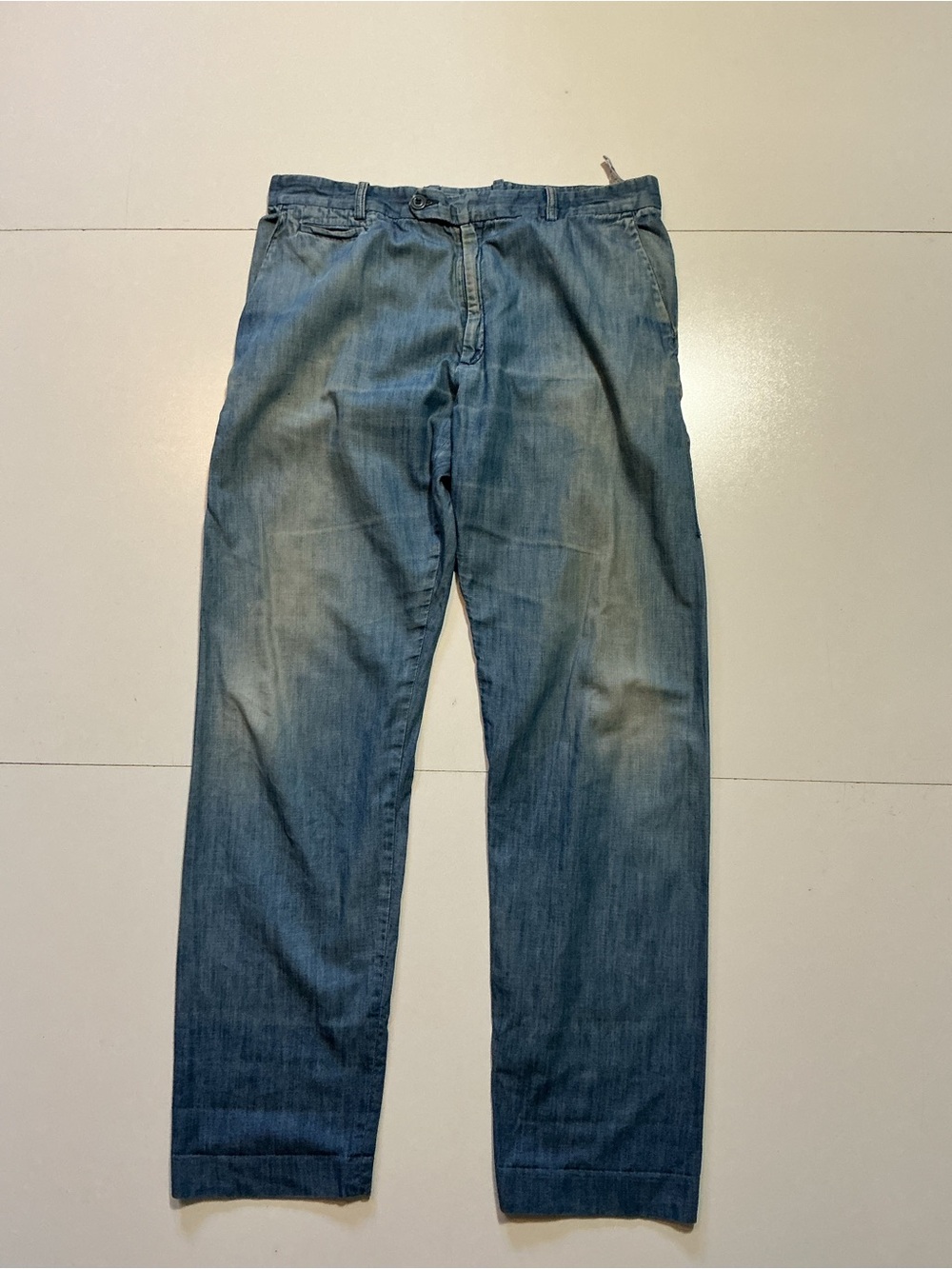 Carven Blue Denim 100% Cotton Lightweight Men's Classic Jean Trouser Pants